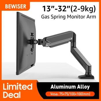 Bewiser 모니터 암 브래킷, 13 인치-32 인치 2-9kg (4.4-19.8 lbs) 스크린 데스크 테이블 마운트 스탠드 디스플레이 지지대, 360 ° 자유 조정 