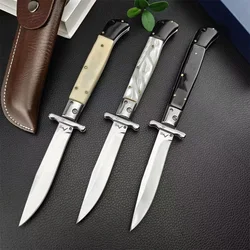 Italian Mafia Folding Pocket Knife 440C Blade Shell/resin/acrylic Handle Outdoor EDC Camping Hiking Survival Tools Gift