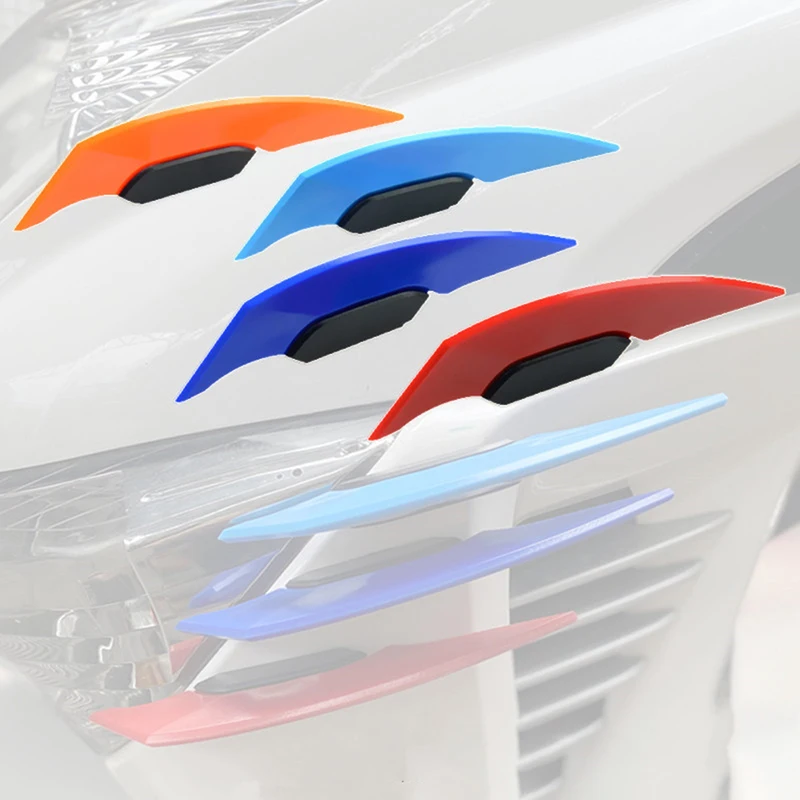 1Pair Universal Motorcycle Winglet Aerodynamic Spoiler Dynamic Wing with Adhesive Decoration Sticker for Motorbike Scooter