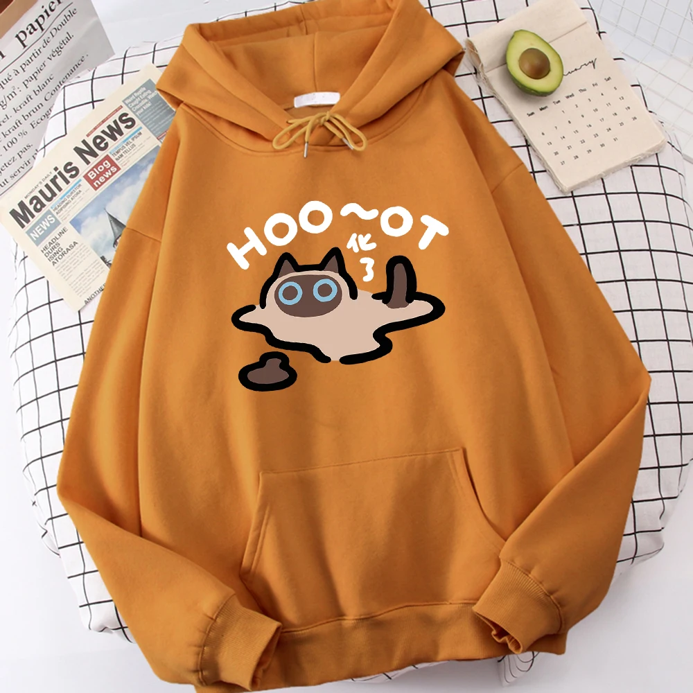 The Cartoon Cat Has Been Heated Into Water Men\'S Sweatshirts Casual Originality Hoodies Pleasure Motionhoody Home Popular Tops