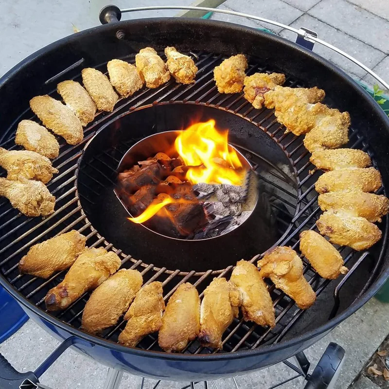 

Дефлектор угольного тепла, барбекю из нержавеющей стали для медленного и морского гриля, аксессуары - конусная форма-A13G