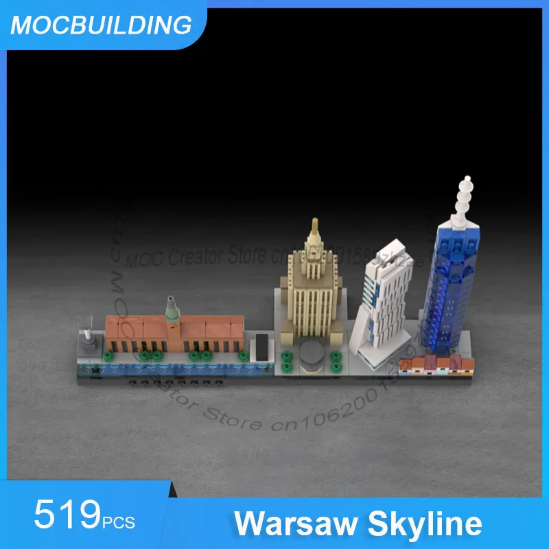 MOC Building Blocks Warsaw Skyline Model Architecture Display DIY Assemble Bricks City Collection Educational Toys Gifts 812PCS