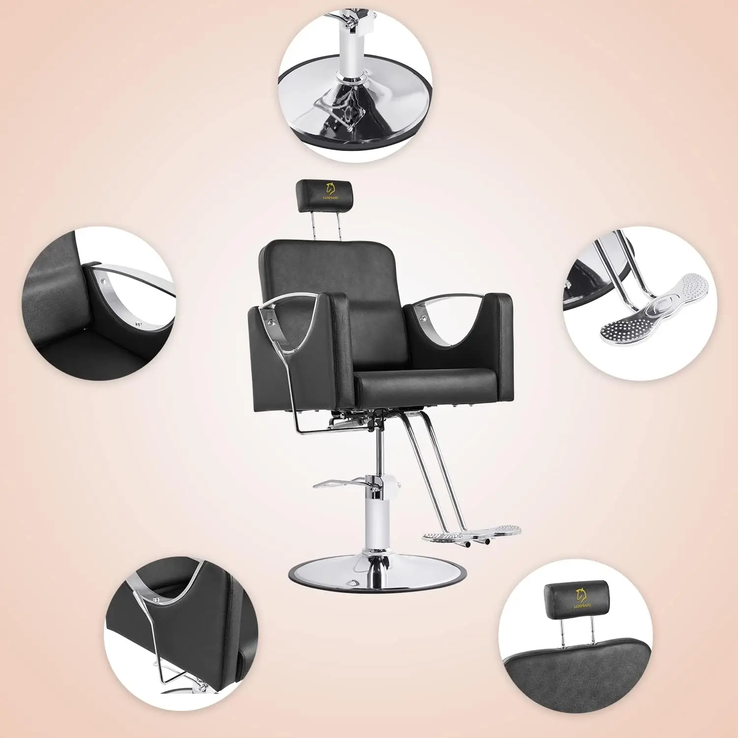 Barber Chair Hydraulic Barber Chairs 360 Degrees Rolling Hair Styling Chair Purpose Beauty Spa Salon Equipment