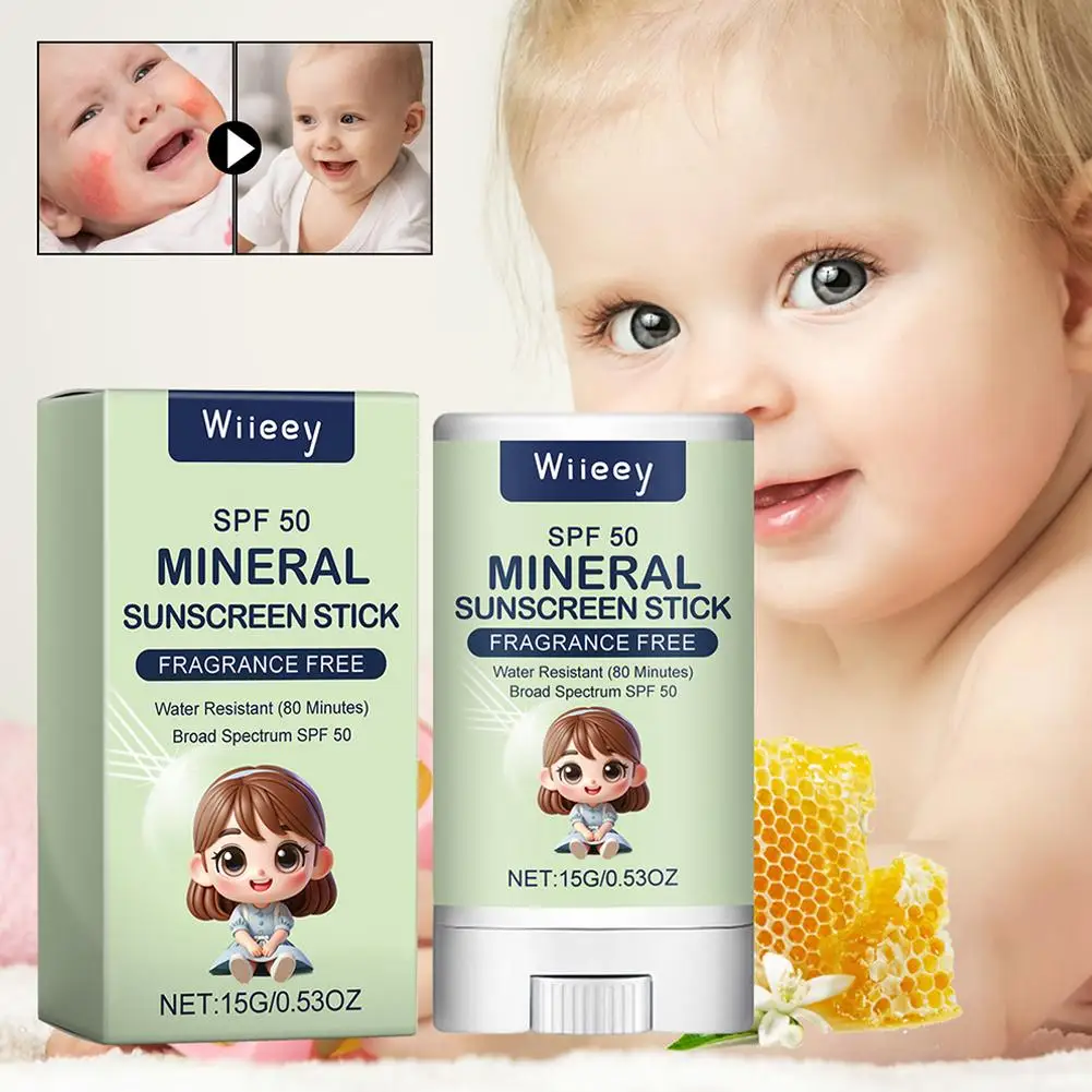 Sunscreen Stick For Kids Mineral Sunscreen Stick SPF 50 Moisturizing Face Stick Non-Sticky Sunscreen Bar For Outdoor Activi U8P2