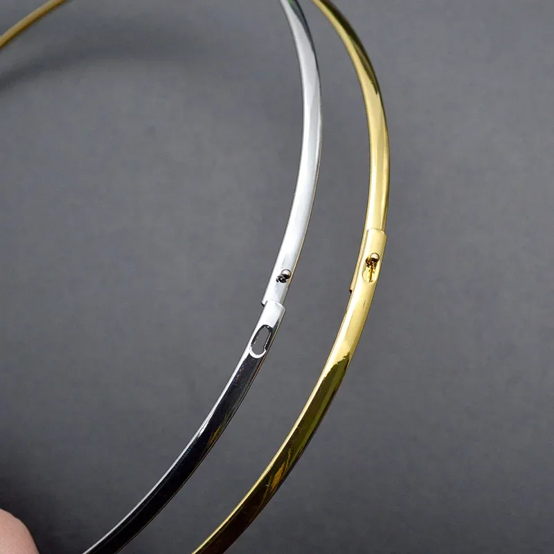 Gold Plating Color Metal Round Circle Necklace Choker Parts Necklet Chains Jewelry Findings 20pc/Lot