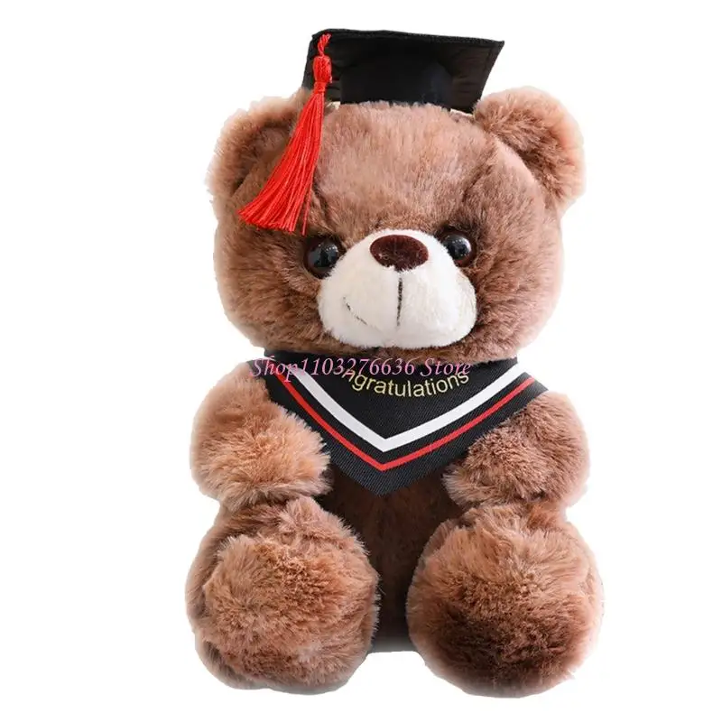 R6FD Joyful Graduation Plush With Cap For Kids And Students Graduation Gift 23cm