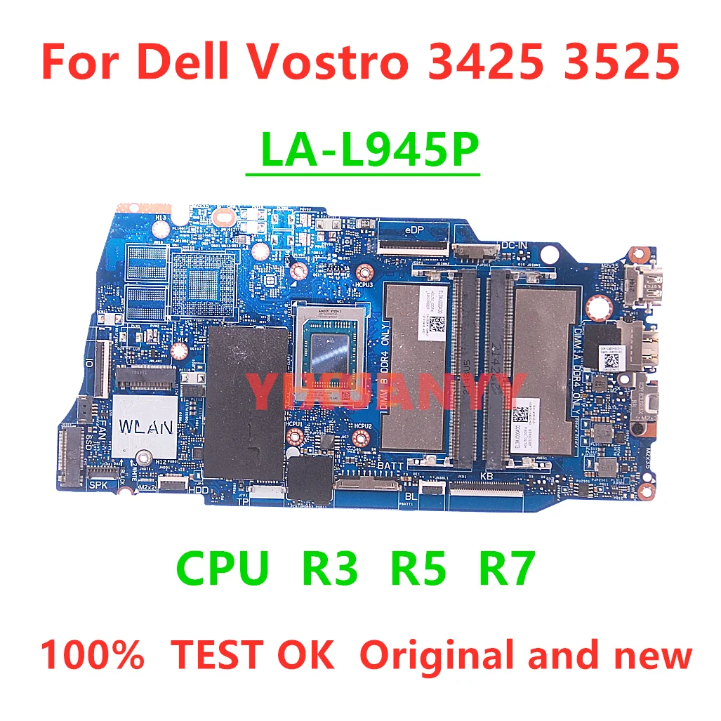 LA-L945P Motherboard For Dell Vostro 15 3425 3525 Notebook Mainboard R3-5425U R5 R7 100% Test OK Fast delivery