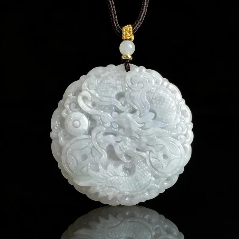 

Белый бирманский нефритовый кулон-дракон, натуральный бирманский жадеит, подарок, настоящие ювелирные изделия, роскошный винтажный резной амулет для женщин