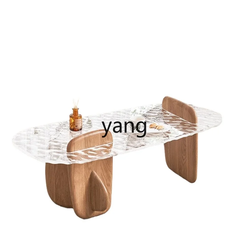 

LTT light luxury reef series resin plexiglass rounded corners craft coffee table