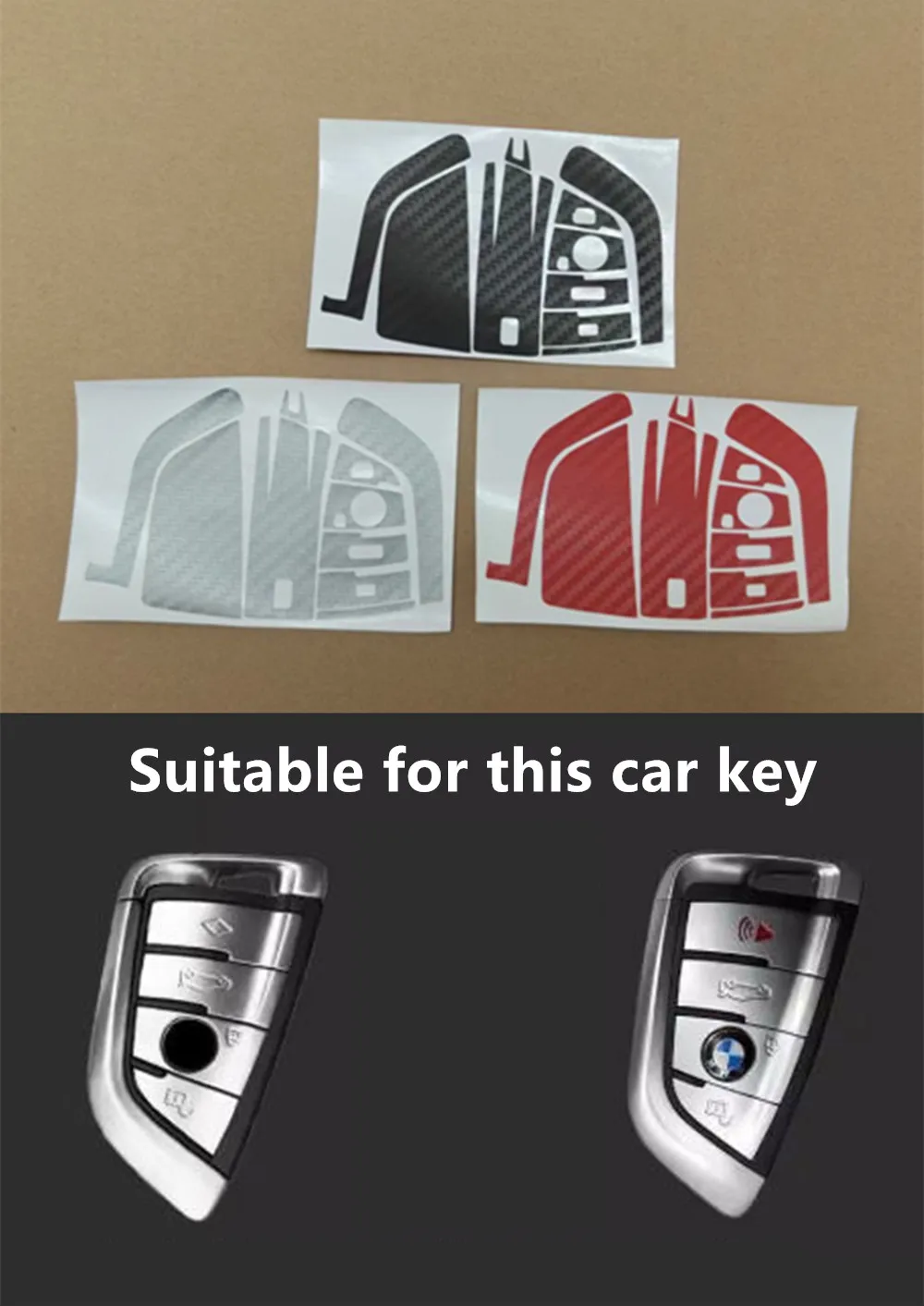 

Carbon Fiber Car Key Protection Sticker For BMW X1 X3 X4 X5 F15 X6 F16 G30 7 Series G11 F48 F39 520 525 f30 118i 218i 320i