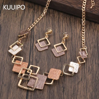 Mode Eenvoudige Drip Olie Geometrische Sieraden Sets voor Vrouwen Accessoires Nieuwe Trendy Ketting en Oorbellen Set Dagelijks Feest Prom Gift