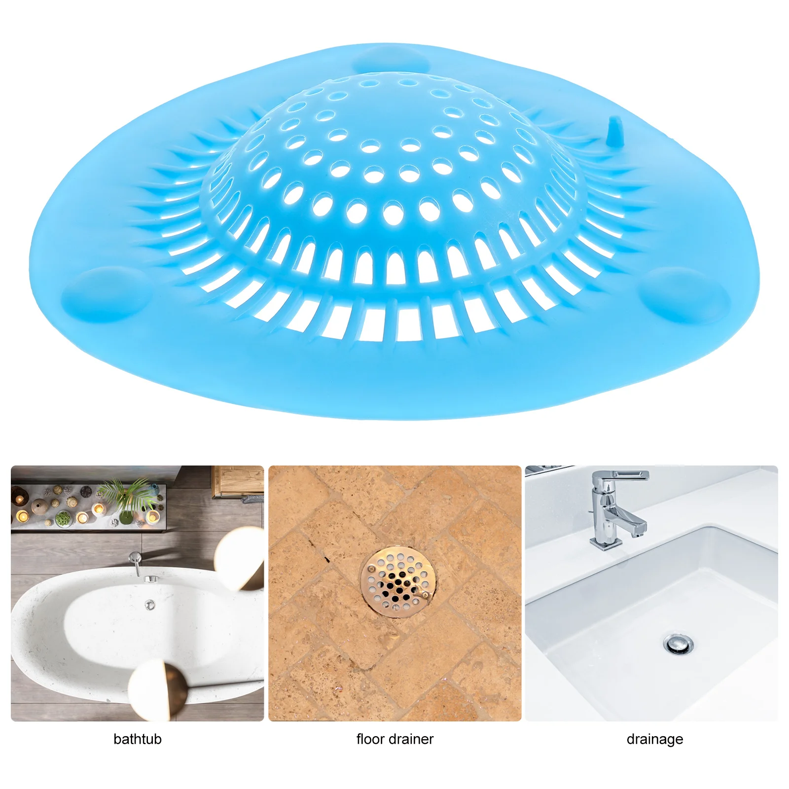 

4pcs Floor Drain Cover Silicone Suction Cup Hair Drain Catcher For Shower Bathtub Sink Strainer Bathroom Kitchen Laundry