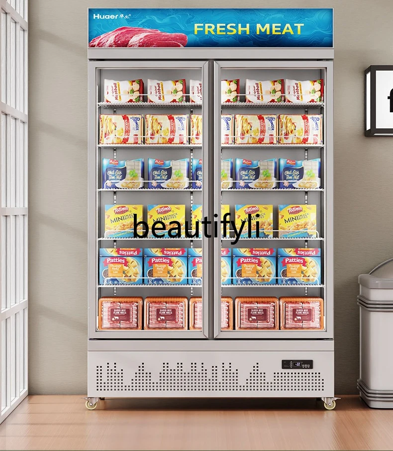 

Large Capacity Commercial Quick Freezer Ice Cream Meat Low Temperature Cabinet Supermarket Food Freezer Display Cabinet