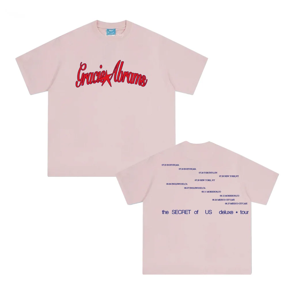 TSOU ديلوكس هيذر رمادي ستار تي شيرت جرايسي أبرامز المغني نفس النمط تي شيرت 100% قطن رقبة مستديرة Camisetas الصيف جودة عالية #4