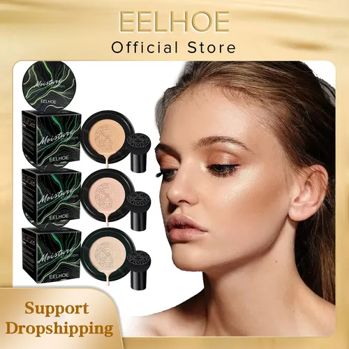 Imagen 1 del producto EELHOE-cojín de aire de seta CC, crema con cabeza de seta, Base iluminadora resistente al agua, cosméticos de maquillaje, Base oculta profesional
