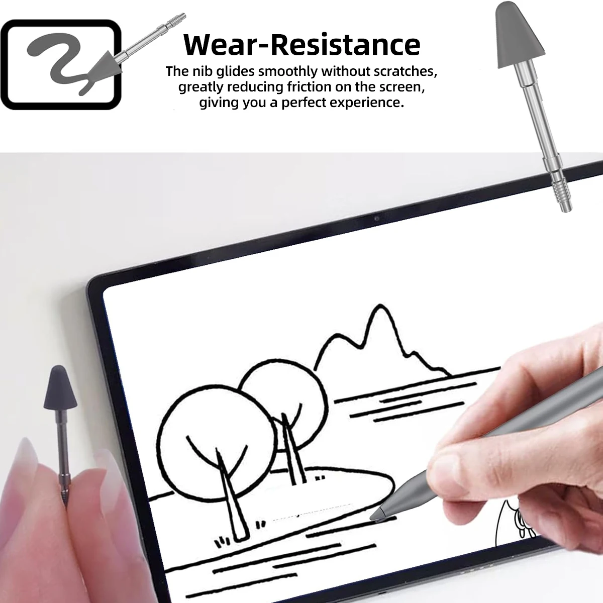 1/2/4 Stück Zeichenstiftspitzen, einfache Installation, keine Kratzer, Displayschutzfolien, sanftes Gleiten für Lenovo Precision Pen 3 Stylus Nib – Detail 5