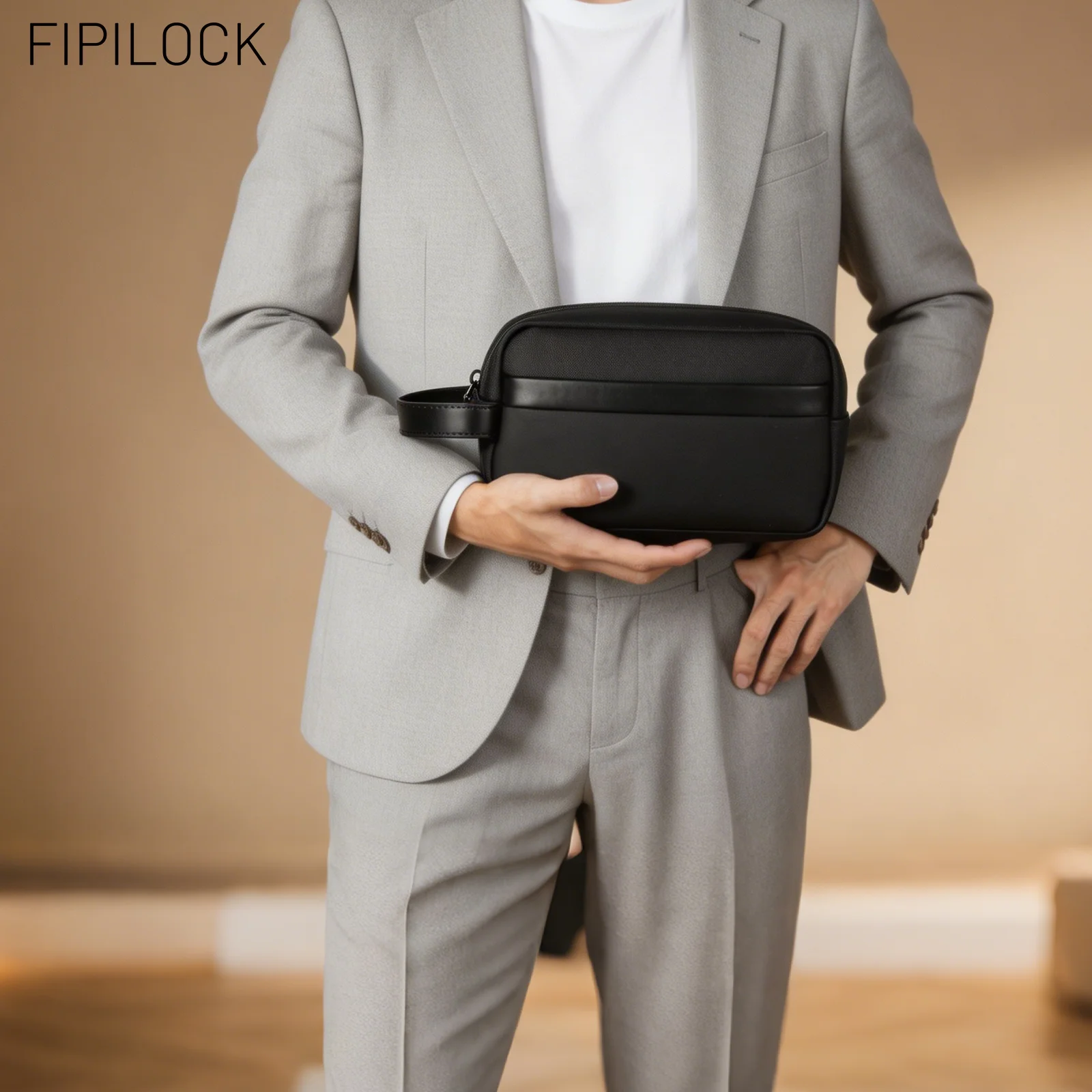 Bolsos de Mano FIPILOCK para Mujer y Hombre con Desbloqueo Inteligente por Huella Dactilar, Antirrobo, para Tarjetas de Crédito, Teléfono Móvil y Muñequera