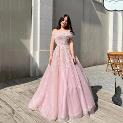 Exquisite Prom Dress For Women  Strapless A Line Evening Gowns Sleeveless Sweep Train Elegant Party Dresses فساتين الحفلات