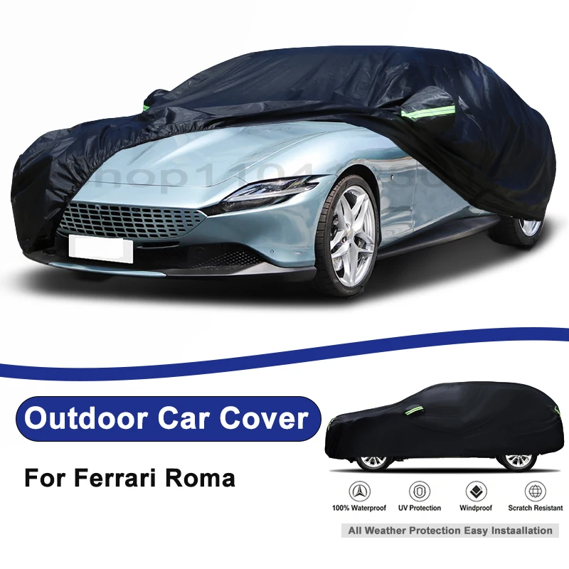 

Outdoor Full Car Cover For Ferrari Roma with Reflective Strips Waterproof Snowproof Dustproof UV Protection Auto Accessories