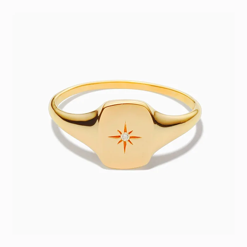 

Jenny&dave Fashion Jewelry Party Jewelry Rings Women's Ring S925 Sterling Silver Octagonal Star Studded Diamond Multi Size Ring