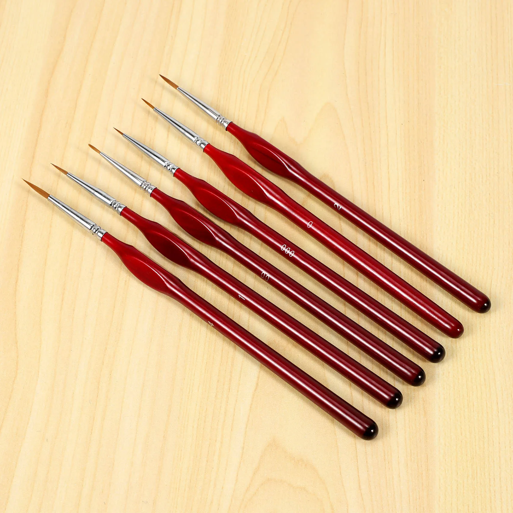 Pennelli per pittura Fine da 6 pezzi-Set di pennelli per dettagli-per acrilico, acquerello, olio