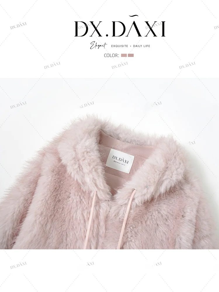 Cute Fluffy Ball Fur Jaet Women's Loose ort Sle Winter New Arrival Polyester Fiber Environmental Leather irt