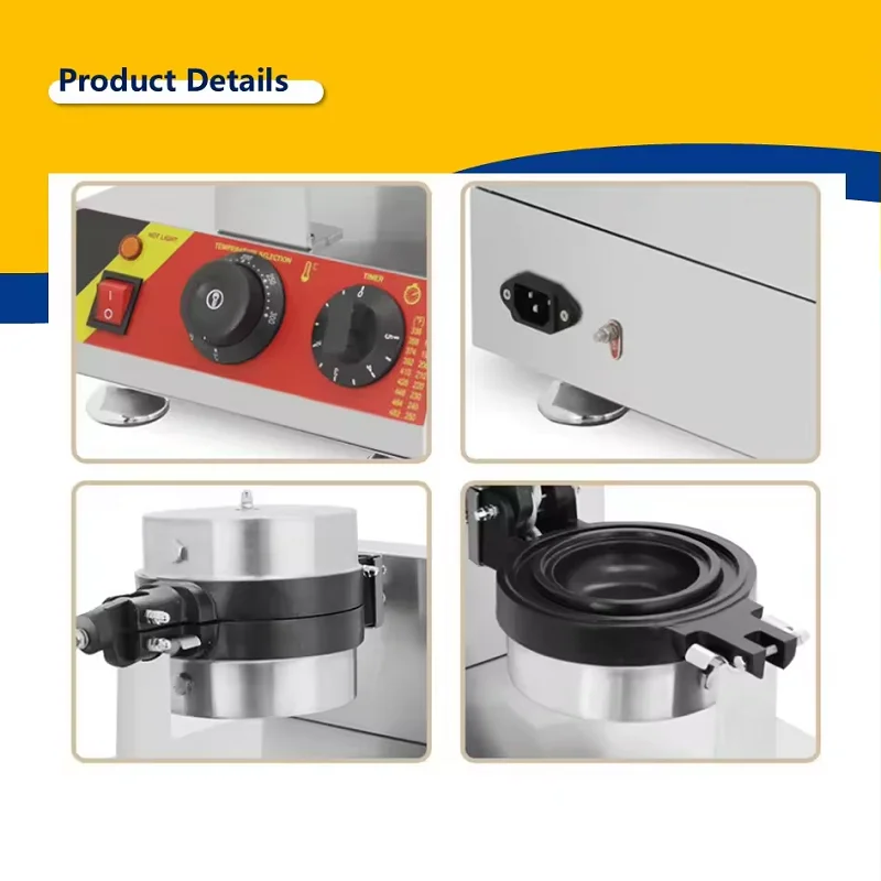 110V 220V 프리스비 모양의 회전 아이스크림 버거 기계 상업용 크림 빵 핫 프레스