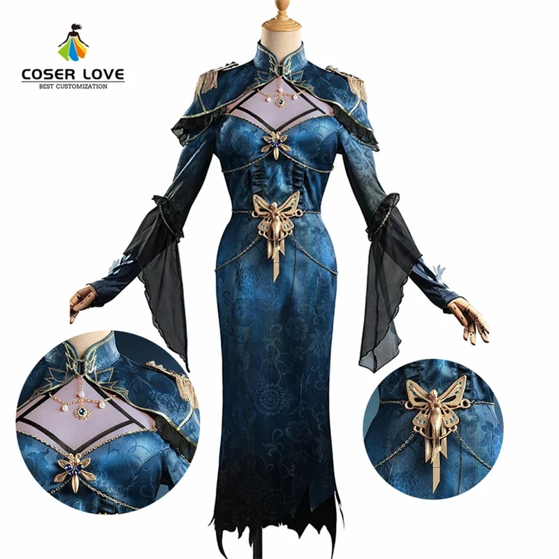 Identity V Fiona Gilman Priestess Frozen Butterfly Cosplay Costume Carnival Halloween Comic Con Costumes and Prop