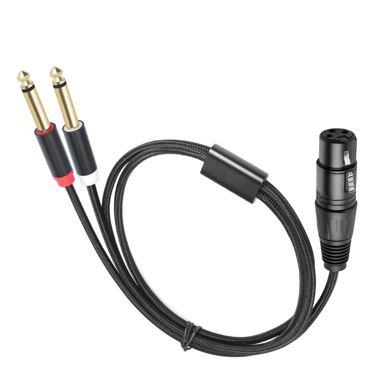 2x1/4 Mono sang 3Pin Nữ Cáp Đôi Quý đến 3Pin Y Bộ Chia Cáp Dropship