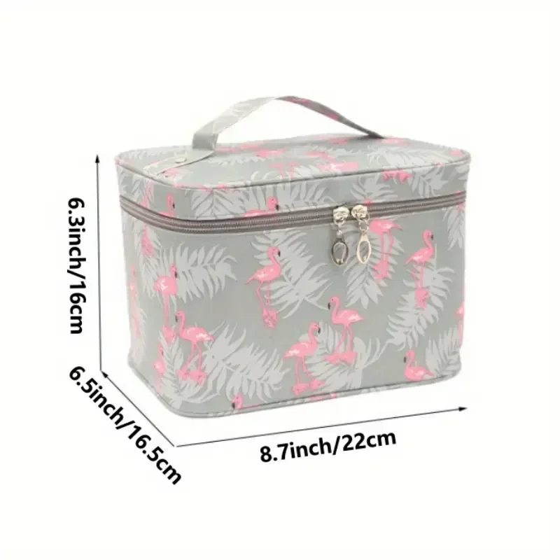 Cute Travel Portable Waterproof Large Capacity Makeup Storage Bag Geometric Pattern Polyester Material Unisex Urban Simple Style