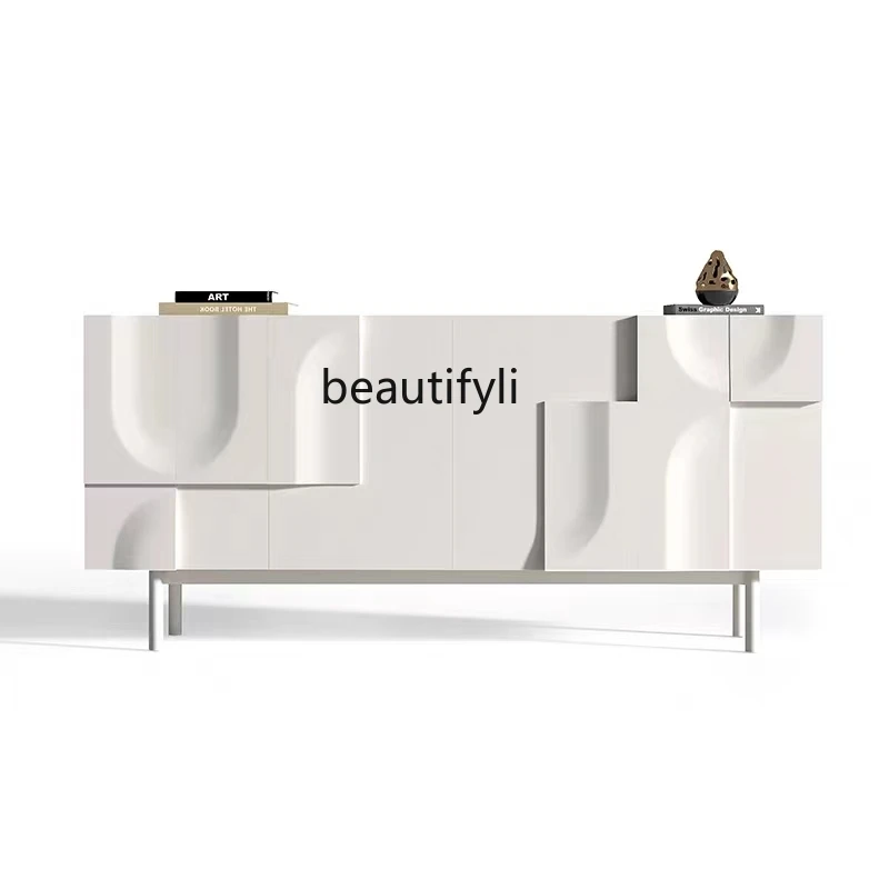 

Light Luxury Modern Nordic Simple Silent Cream Style Sideboard Cabinet Entrance Cabinet Shoe Cabinet Integrated Home Locker