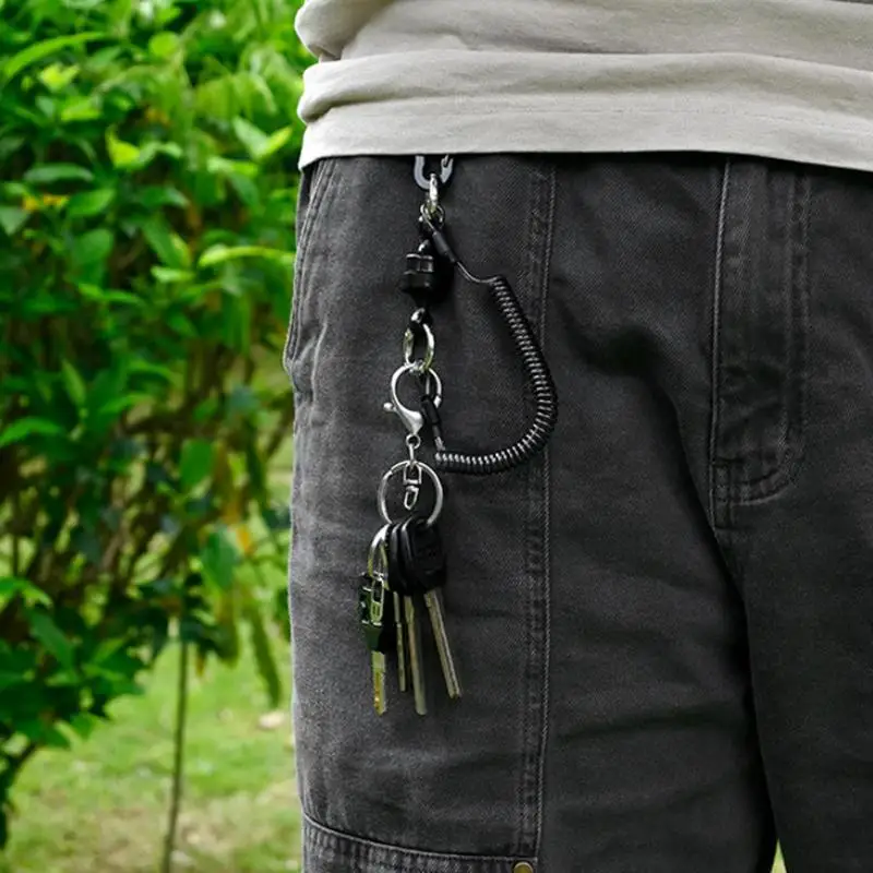 Magnetic Fly Fishing Net Holder Release With Elastic Coil Tether Lanyard Carabiner Angling Gear - view 3