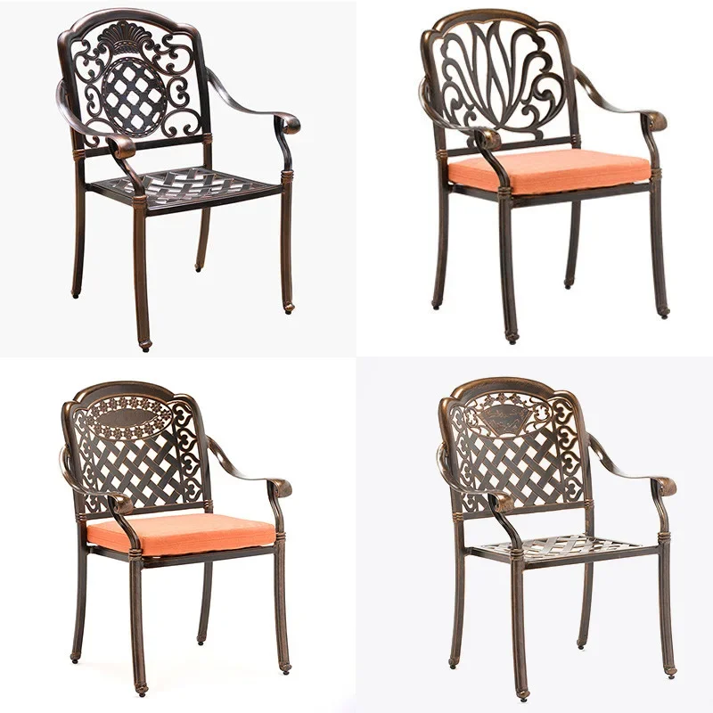 Outdoor Cast Aluminum Chair Outdoor Table and Chair Balcony Garden Die Casting Craft Chair Cast Aluminum Dining Table Waterproof