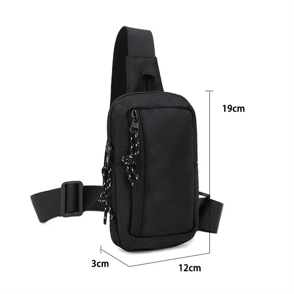 Luxuriöse Crossbody-Brusttasche für Herren, lässige Oxford-Umhängetasche, kleine schwarze Handytasche für Männer, geeignet zum Radfahren – Detail 1