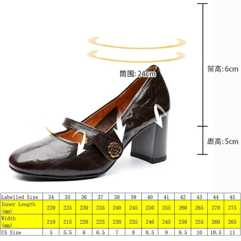 Koznoy 5cm Genuine Leather Moccasins Pumps Cow Summer Spring Chunky Heels Office Slip on Shoes New fashion office Natural Women