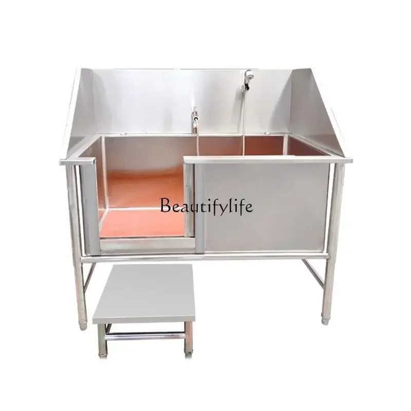 Stainless Steel Thickened Non-Slip Bath Tub Pet Shop Dedicated Deepening Thickening Dogs and Cats Bathtub