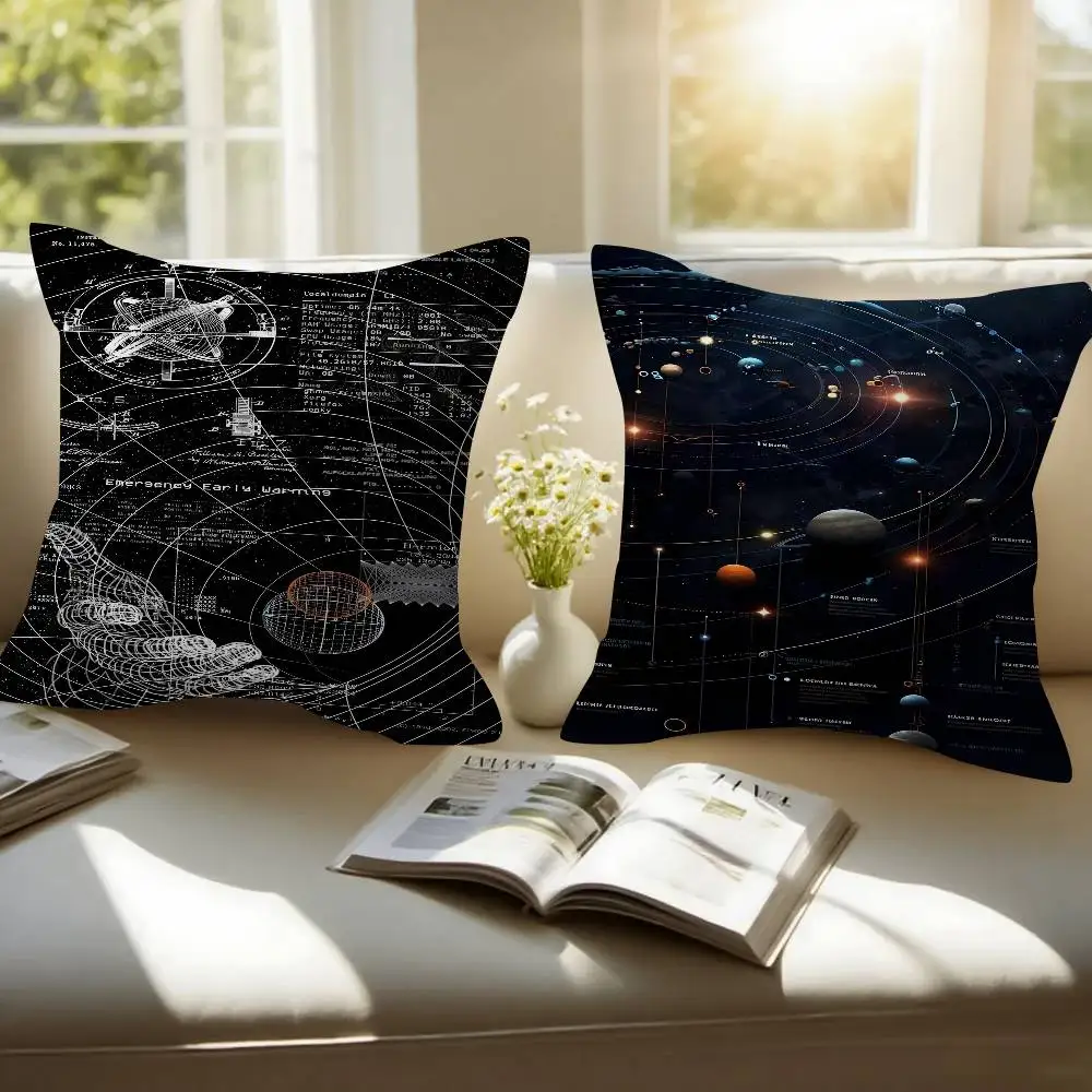 Vintage Space Astronomy Solar System Map Moon Kissenbezug Design Kissenbezug Dekor Feiertagsdekoration