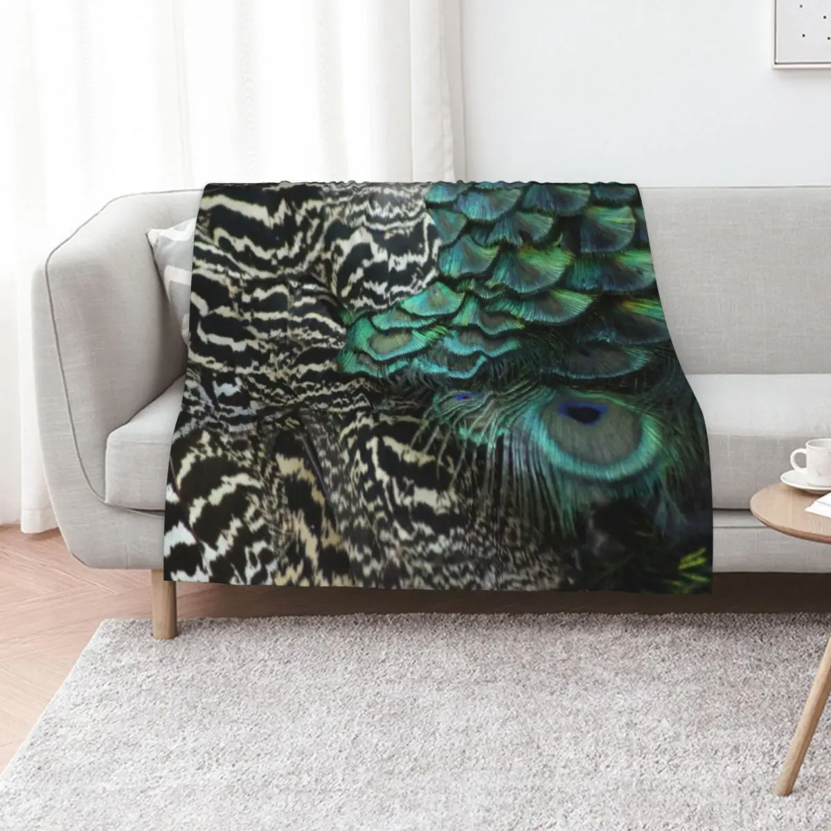 Peacock Bird Feathers Plumage Texture 1 Throw Blanket Giant Sofa Camping Fashion Sofas Luxury Designer bed plaid Warm Blankets