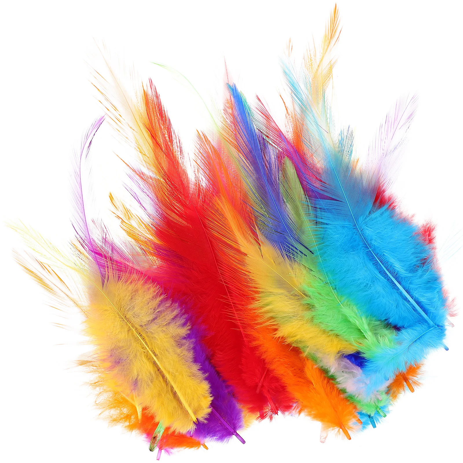 

100Pcs Colorful Plumes Natural Craft for DIY Dress Hair Accessory Wedding Banquet Vase Floral Arrangement Decor