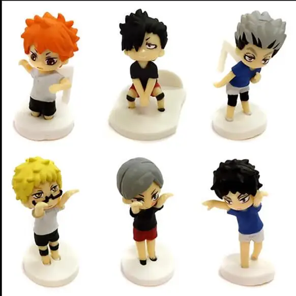 

No box 6pcs/lot mini 2023 In stock!100% Original Shoyo Hinata/Tetsurou kuroo Action Figure Anime Model Toys