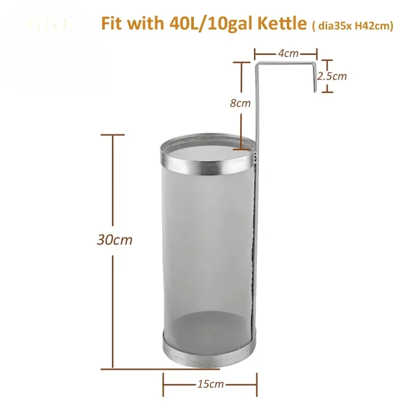 SS304 Stainless Steel Wire Mesh Beer Brew Wort Hop Filter Basket Home Mesh Mash Strainer