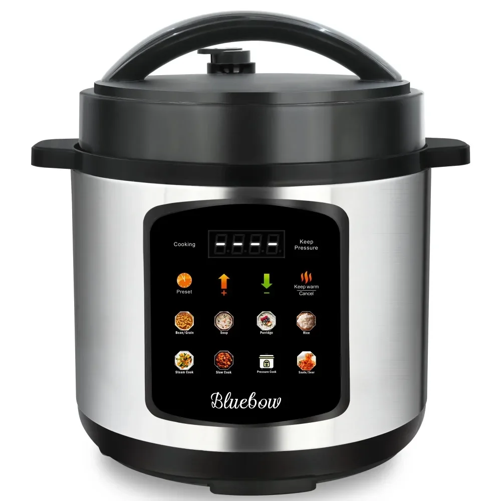 6.5 Quart Electric Pressure Cooker, 8-in-1 Multi Cooker Rice Cooker Slow Cooker Sauté Steamer, Stainless Steel