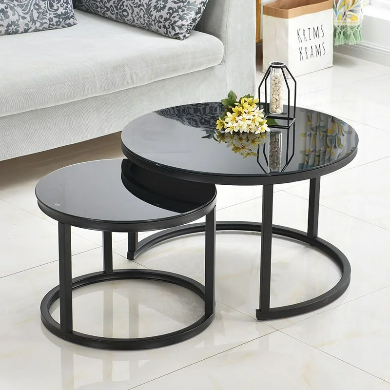 Coffee Table Living Room Small Round Table Modern Simple Small House Tempered Glass Tea Tables Sofa Side Tables Mesas Furniture