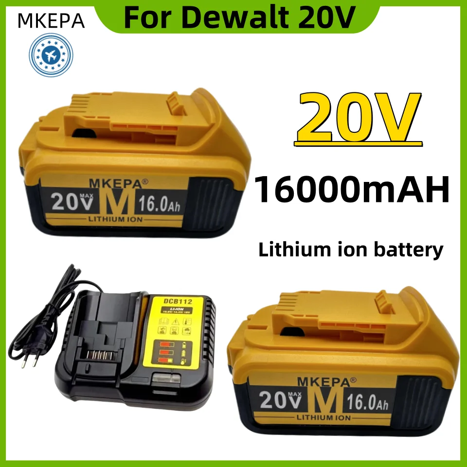 New 100% Original 16000mAh 20V for Dewalt Power Tool Battery DCB206 20V 12.0Ah Battery DCB206 20V Battery DCB205 DCB204-2 DCB200