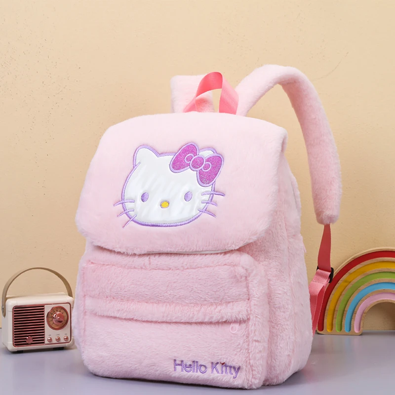 New Cute Hello Kitty My Melody Backpack Kawaii Sanrio Anime Students Piush Bag Cartoon Large Capacity Cinnamoroll Bag Kid Gift