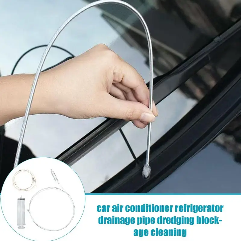Cepillo de limpieza de orificios de drenaje, tragaluz de aire acondicionado Flexible para coche, herramienta de dragado de tuberías de drenaje, depurador de limpieza de bobina de refrigerador