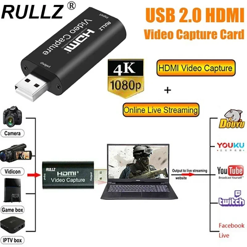 4 18k usb オーディオのビデオキャプチャカード PS4 ゲーム tv ボックス、 dvd hdmi デジタル一眼レフカメラ dvr ビデオ記録装置 mac Win10 ライブストリーミング