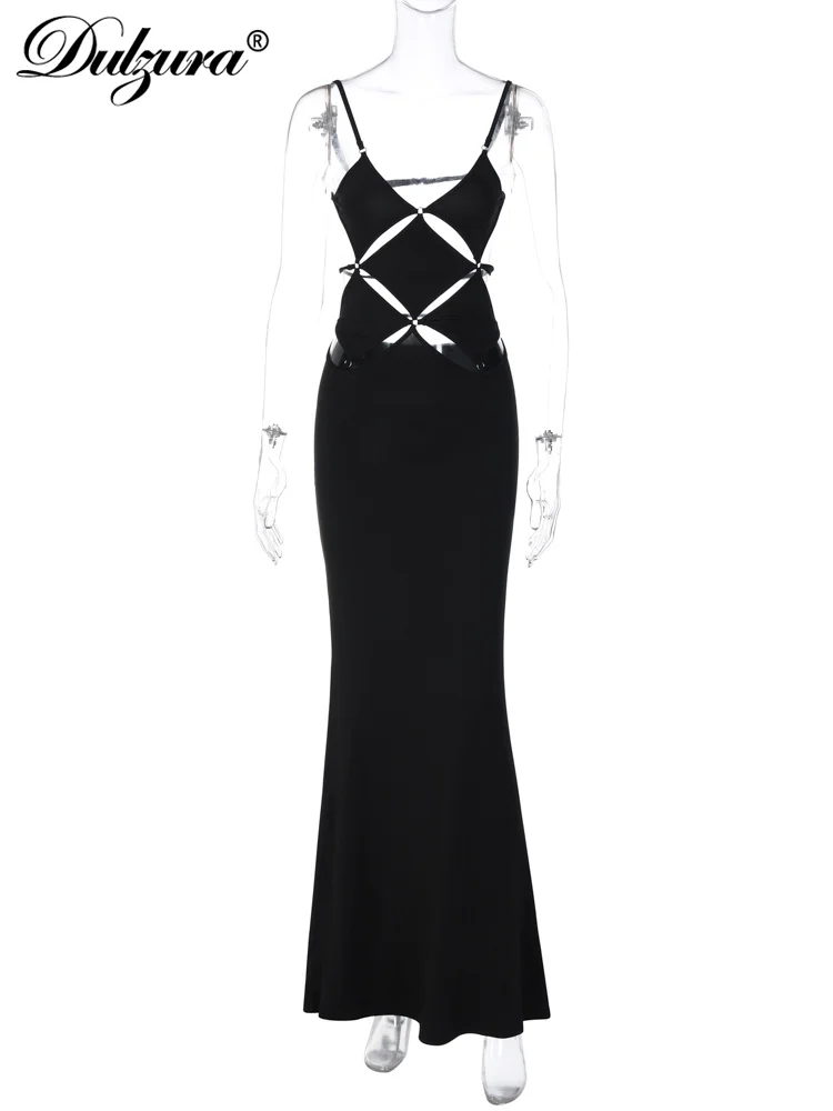 Dulzura-Vestido largo de satén con espalda descubierta y tirantes para mujer, traje liso sin mangas, sencillo y Sexy para fiesta y discoteca