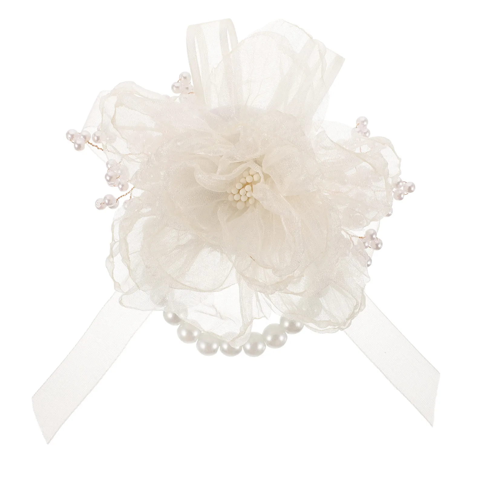 

Wrist Corsage For Bride Bridesmaid Hand Flower Bracelet Realistic Fake Floral Wristlet Wedding Decoration Bridal Accessory