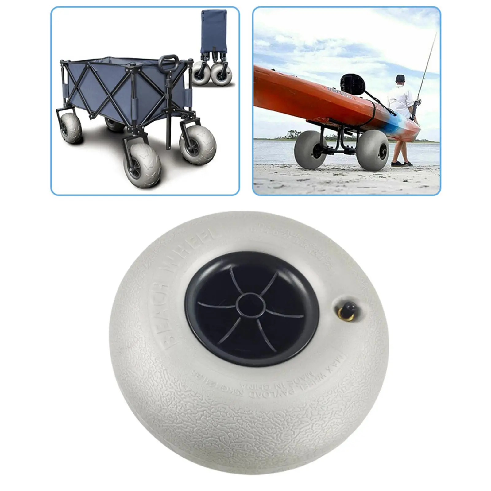 ヘビーデューティーバルーンホイールpvc交換用タイヤ-カヤックカート、マリントレーラー、砂浜用具輸送用